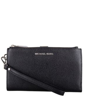 michaelkors-jetsetdoublezipwristlet-portemonnee-blackandsilverhardware-wallet-34f9safw4l-front
